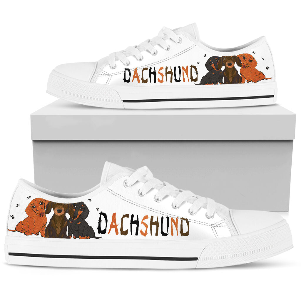 Dachshund Cartoon - Low Top Shoe - Love Love Top Shoes