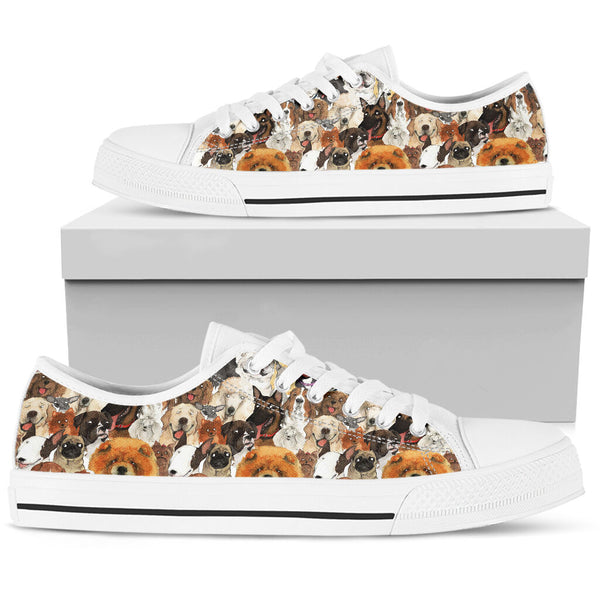 Dog Face Art Watercolor Low Top Shoes