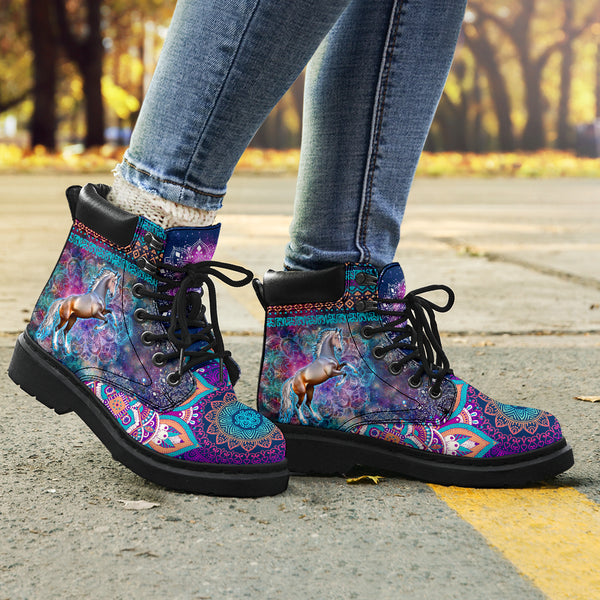 Horse Galaxy Mandala Boot Sky - Love All Season Boots