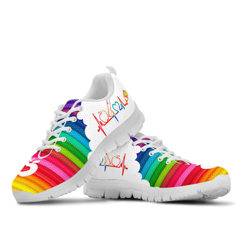 Teacher P-color Art Shoes Sneakers, Runni- Love Sneakers