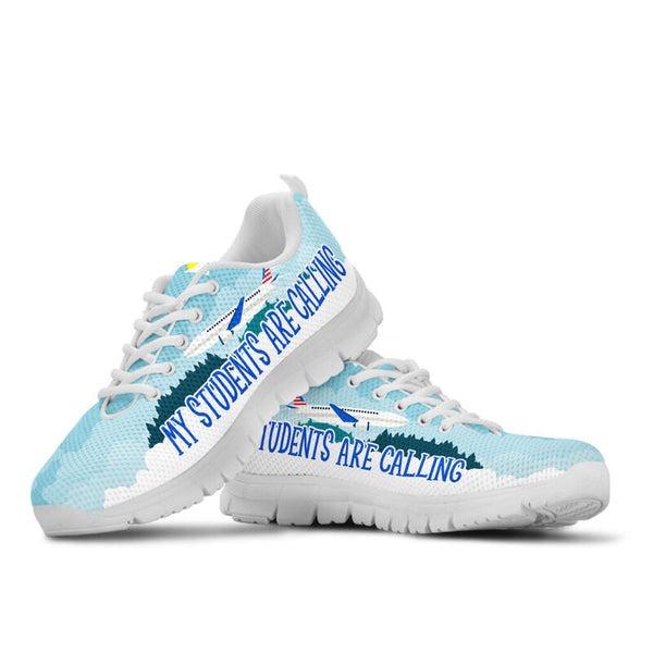 My Students Are Is Calling And I Must Go White Sole Sneakers, Running Shoes, Shoes For Wome- Love Sneakers