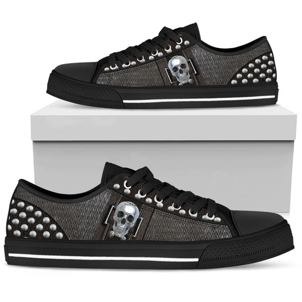 Skull Metal Low Top Shoe - Love Low Top Shoes