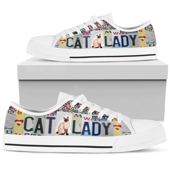 Cat Lady License Plates Low Top Shoes