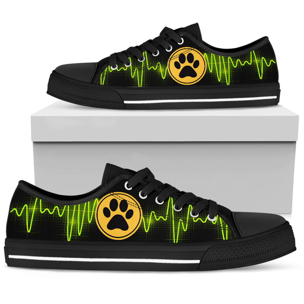 Dog Mom Heart Beat - Low Top Shoe - Love Love Top Shoes