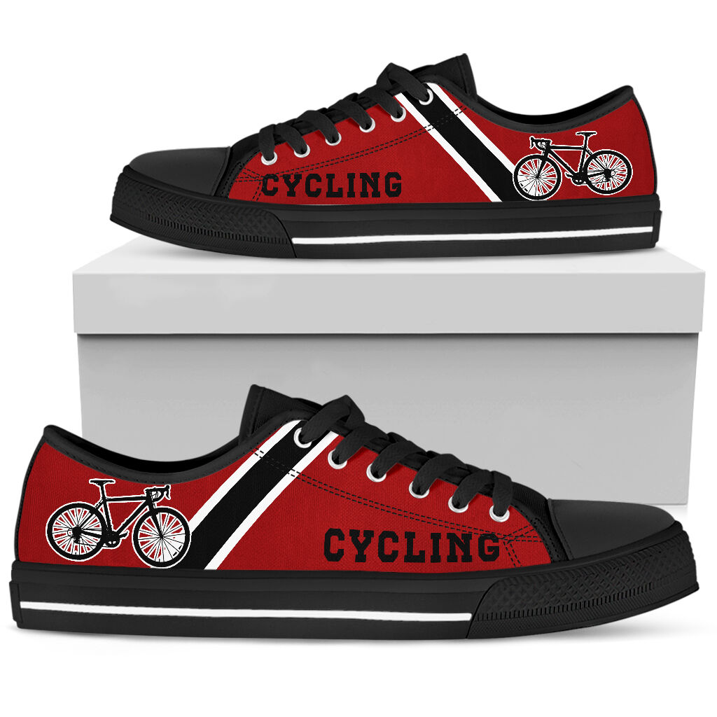 Cycling Background Red Shoe - Love Love Top Shoes