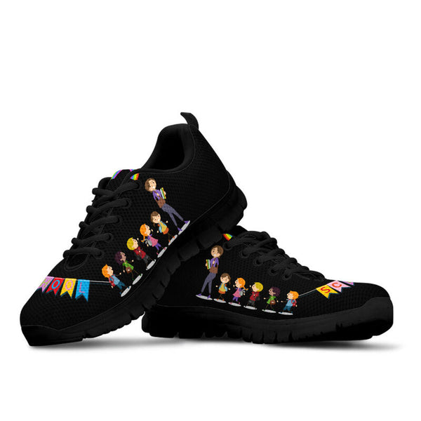 School Child Pencil Black Kd2 Sneakers, Runni- Love Sneakers