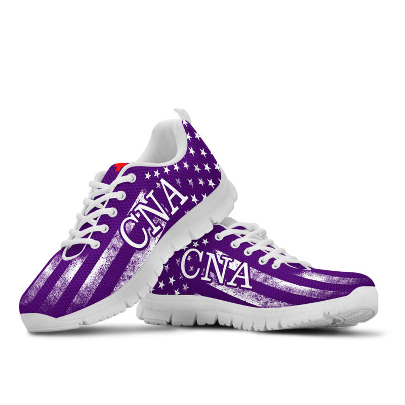 Cna American Flag- Dark Purple Sneakers, Runnin- Love Sneakers