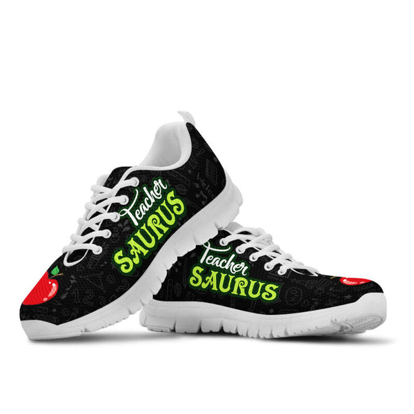 Teacher Saurus Shoes Black Sneakers, Running Shoes, Shoes For Women, Shoes For Men, Custom S- Love Sneakers