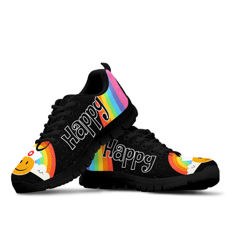 Carer- Happy Black Kd Sneakers, Running Sh- Love Sneakers