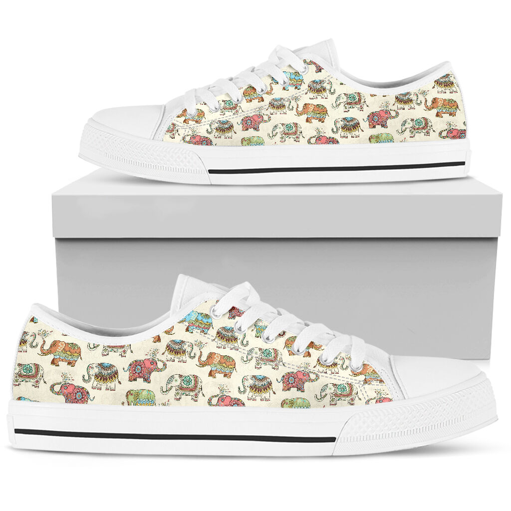 Lucky Elephant Patterns Vintage Shoes