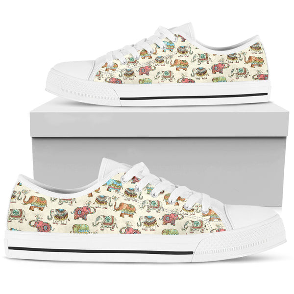 Lucky Elephant Patterns Vintage Shoes