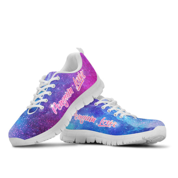 Lg Penguin Lovers In Galaxy World Sneakers, Runni- Love Sneakers
