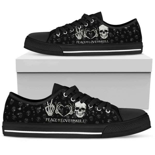 Peace Love Skull Lowtop Shoe - Love Love Top Shoes