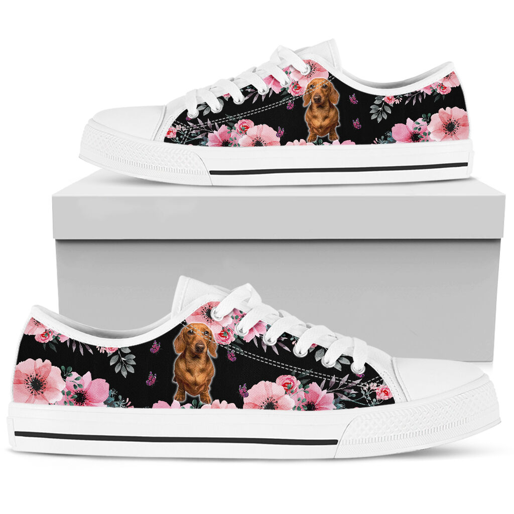Dachshund Flower - Low Top Shoe - Love Love Top Shoes