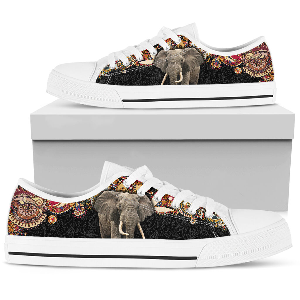 Elephant Paisley Color Low Top  Shoes