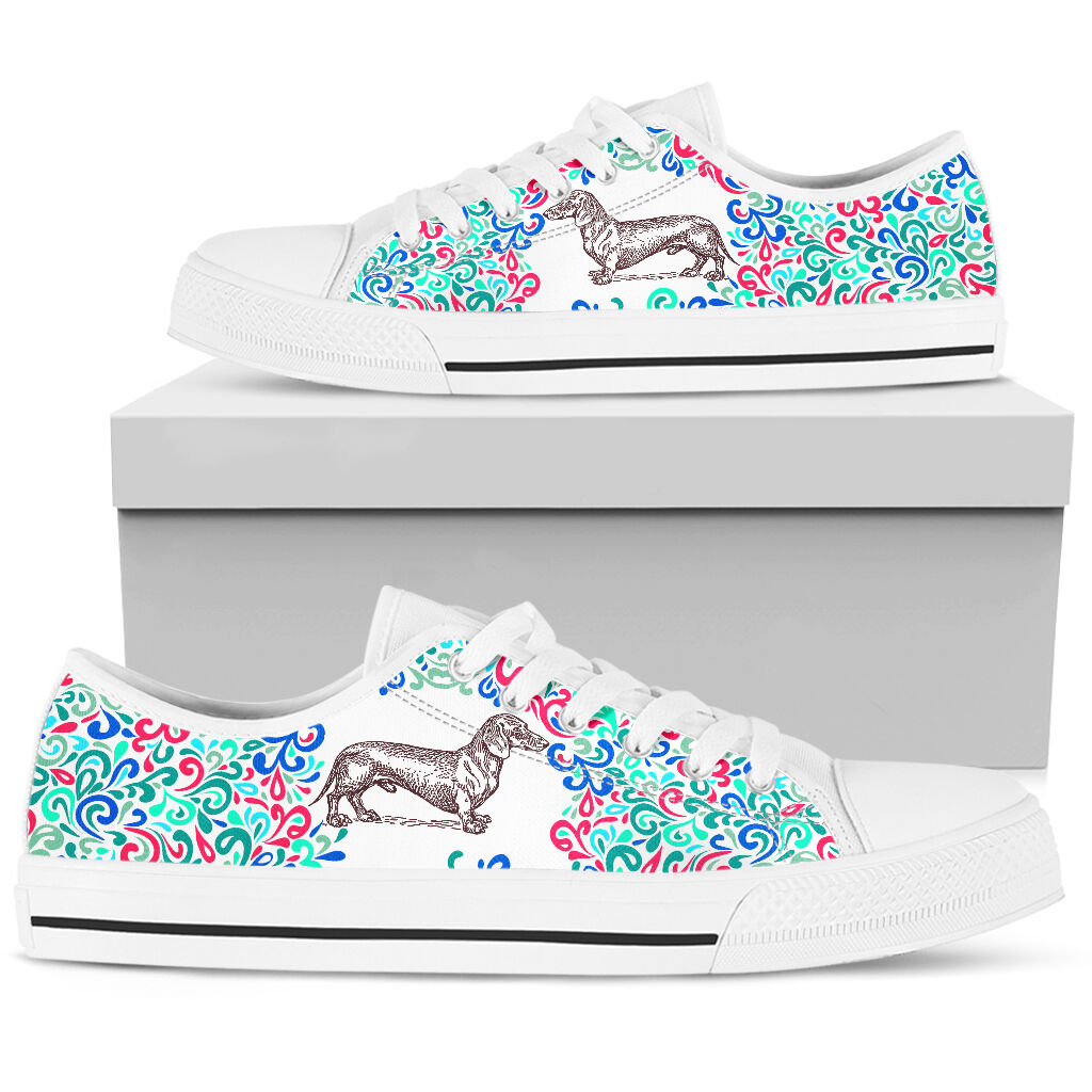 Dachshund Leafy Doodle - Low Top Shoe - Love Love Top Shoes