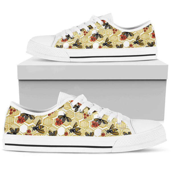 Bee Hives With Flower Low Top Shoes