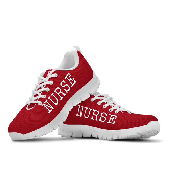 Nurse-strong Red Sneakers, Running Shoes, Shoes For Women, Shoes For Men, Custom Shoes, L- Love Sneakers