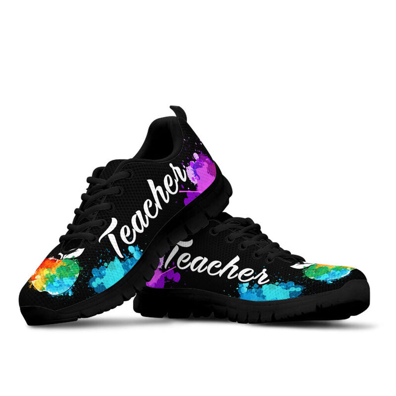 Teacher Art Color Black Soles Sneakers, Running Shoes, Shoes For Women, Shoes For Men, Cust- Love Sneakers