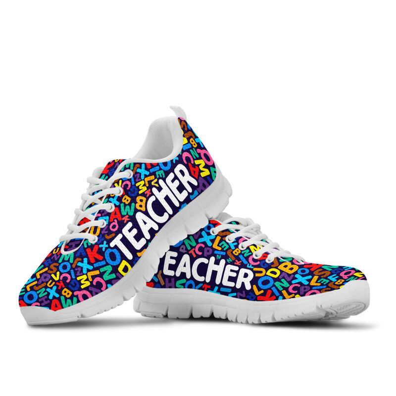 Teacher Abc Pattern Shoes Sneakers, Running Shoes, Shoes For Women, Shoes For Men, Custom Sh- Love Sneakers
