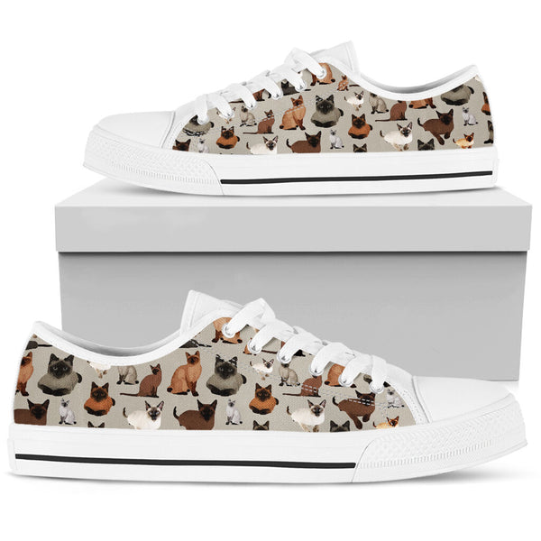 Siamese Cat Pattern Low Top Shoes