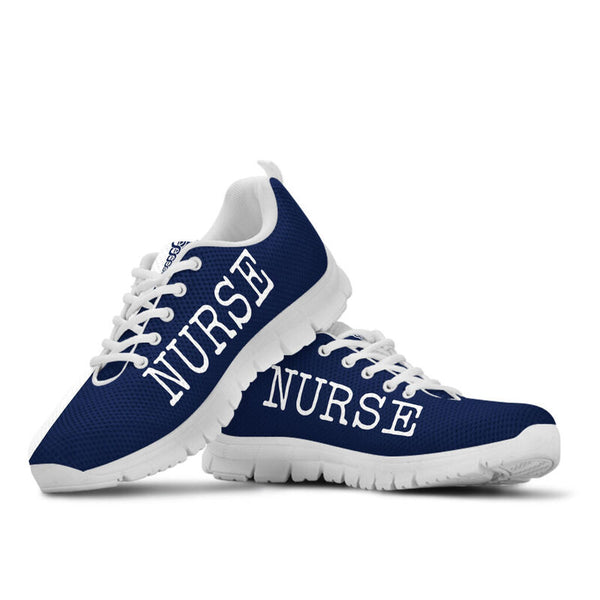 Nurse- Love Dark Blue White Sneakers, Running Shoes, Shoes For Women, Shoes For Men, Custom - Love Sneakers