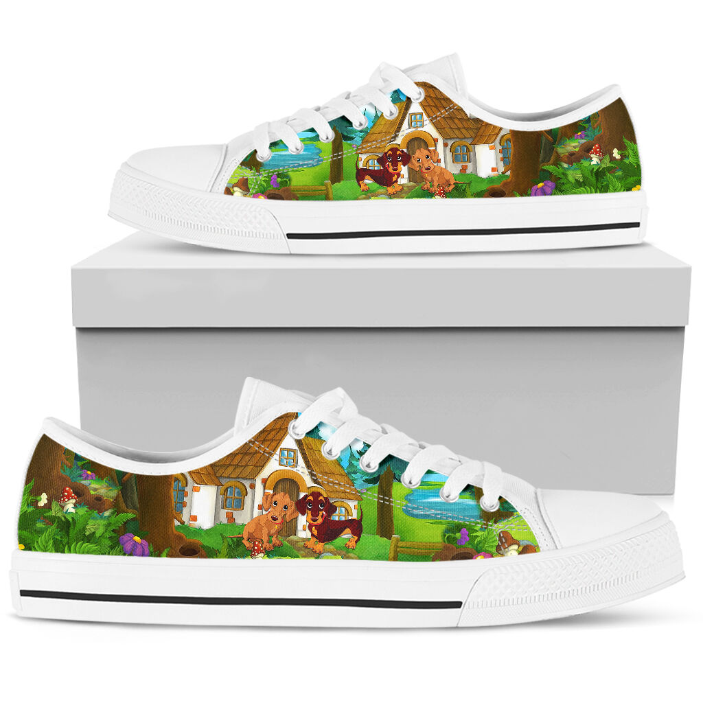 Dachshund Cartoon - Low Top 6Shoe - Love Love Top Shoes