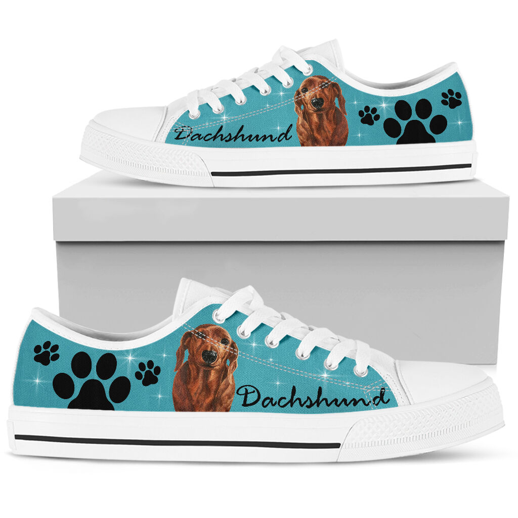 Dachshund And Dog Paw - Low Top Shoe - Love Love Top Shoes