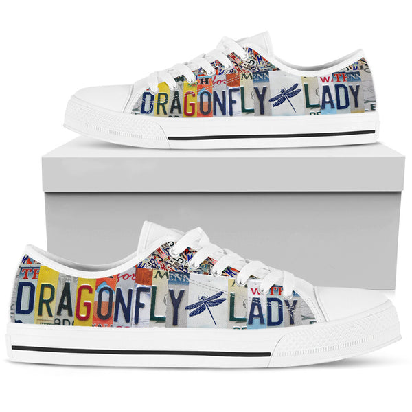 Dragonfly Lady License Plates Low Top Shoes