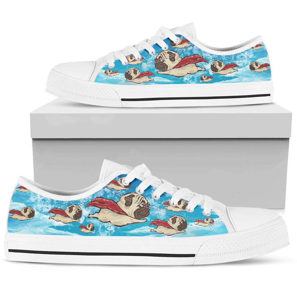 Pug Superman - Low Top  - Love Love Top Shoes