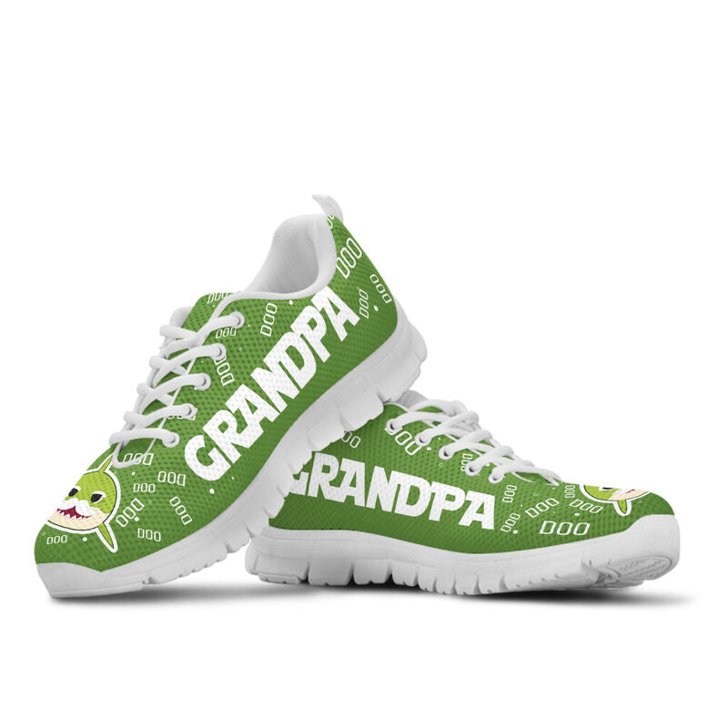 Grandpa Shark Green Sneakers, Running Shoes, Shoes For Women, Shoes For Men, Custom Shoes, L- Love Sneakers