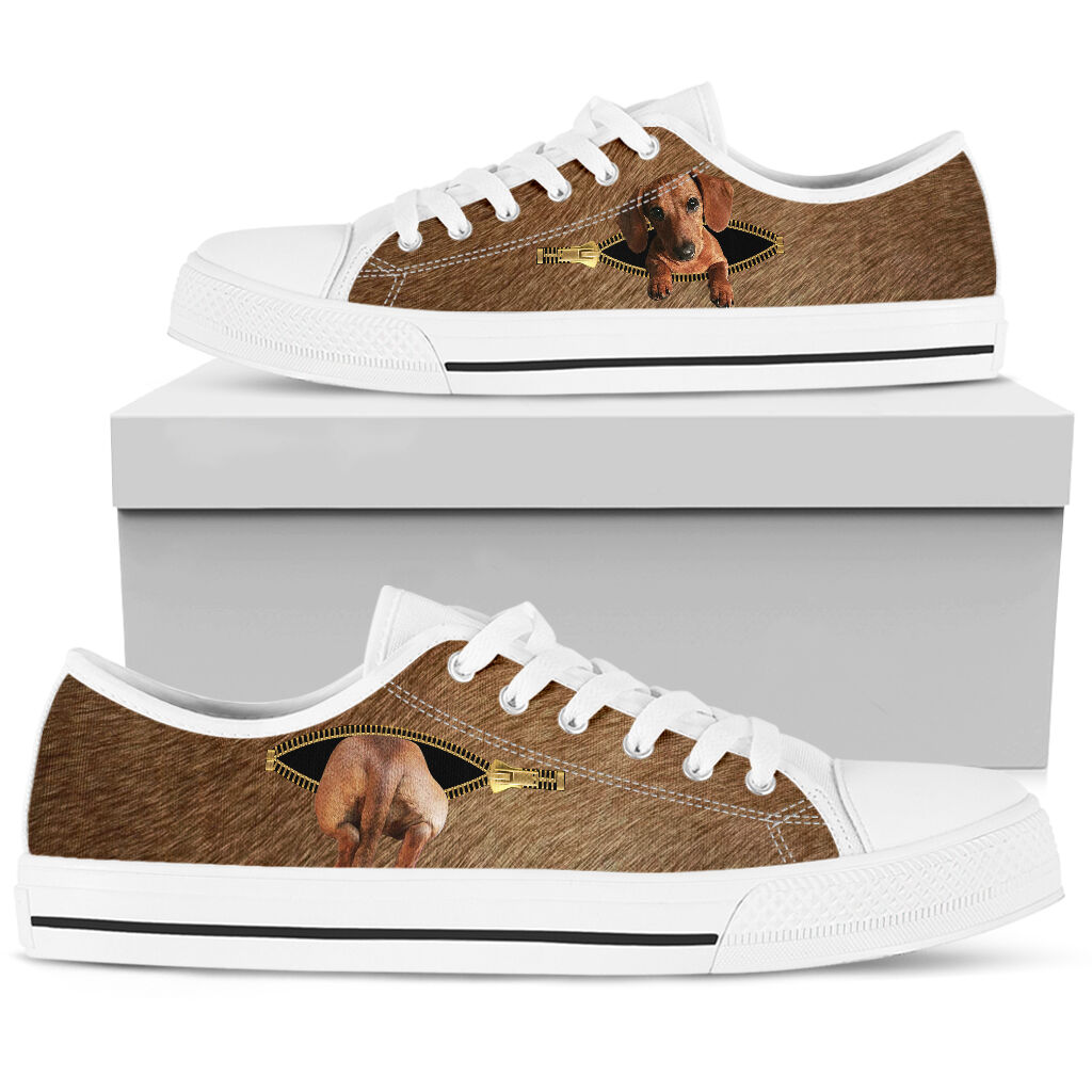 Dachshund Zipper - Low Top Shoe - Love Love Top Shoes