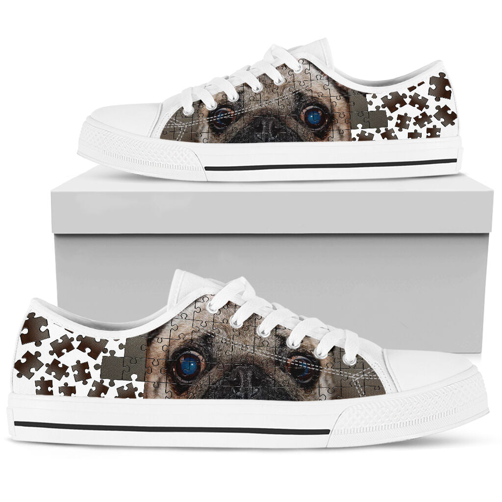 Pug Eyes Puzzles - Low Top Shoe - Love Love Top Shoes