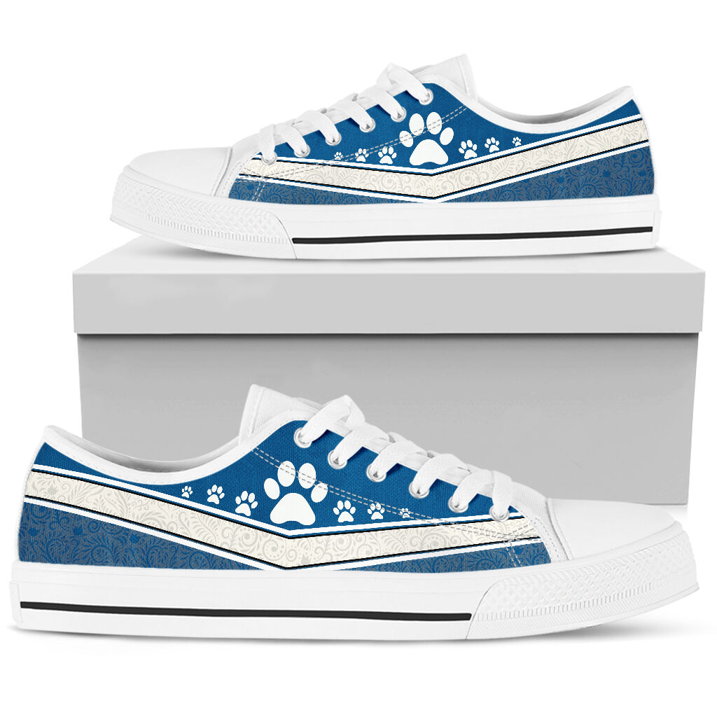 Dog Mom Line Blue - Low Top Shoe - Love Love Top Shoes