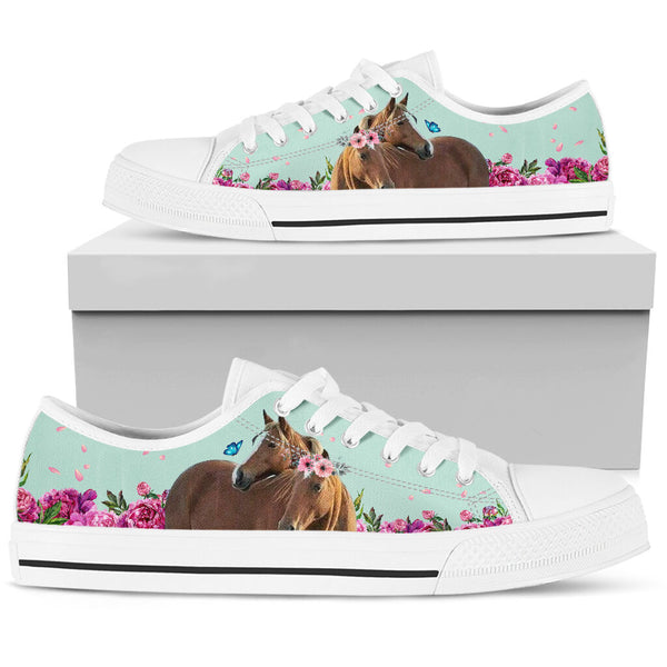 Horse Flower Butterfly Low Top  Shoes