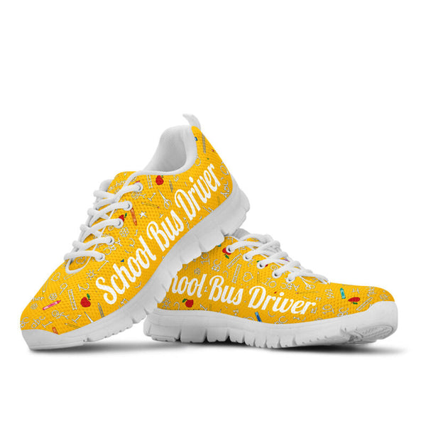 School Bus Yellow Sneakers, Runni- Love Sneakers