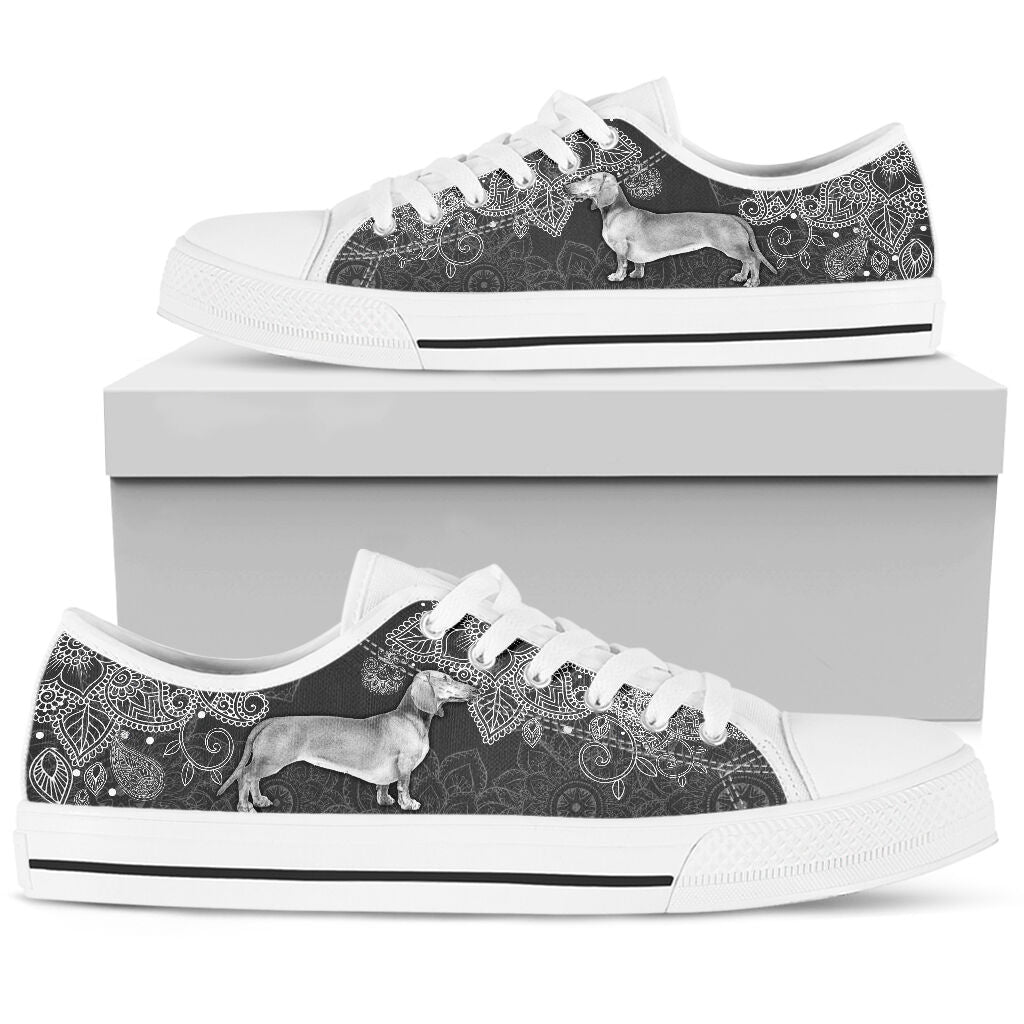 Dachshund Mandala Low Top Shoe - Love Love Top Shoes