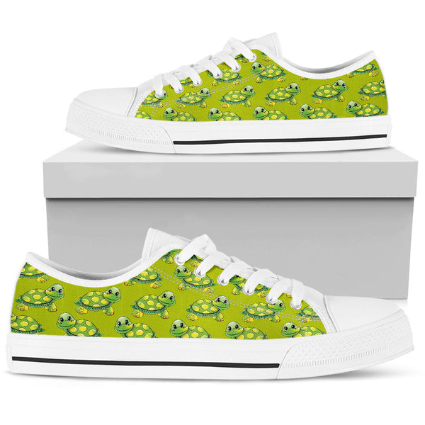 Turtle Flower Patterns Low Top Shoes