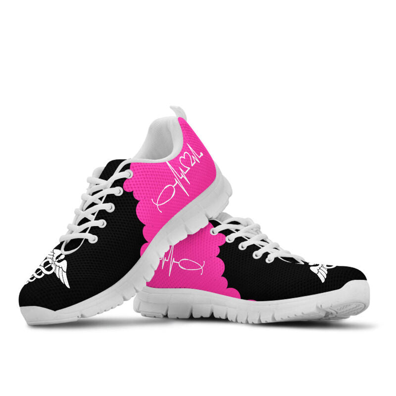 Nurse Cl- Pink Black Sneakers, Running Shoes, Shoes For Women, Shoes For Men, Custom Shoes,- Love Sneakers