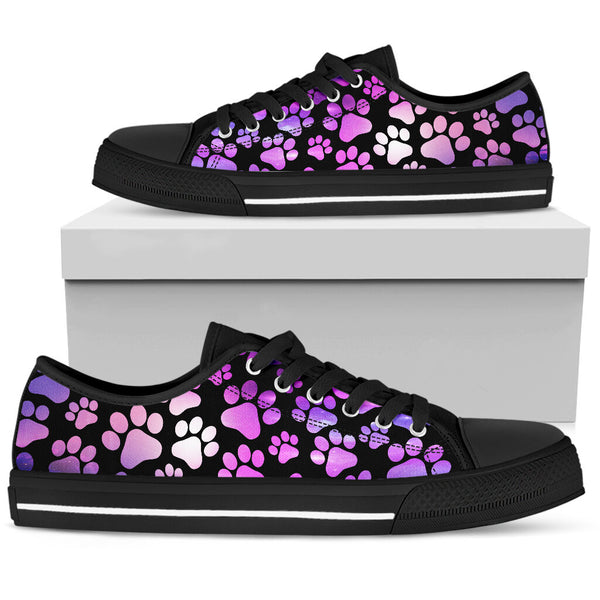 Dog Paw Purple Galaxy - Low TopShoe - Love Love Top Shoes