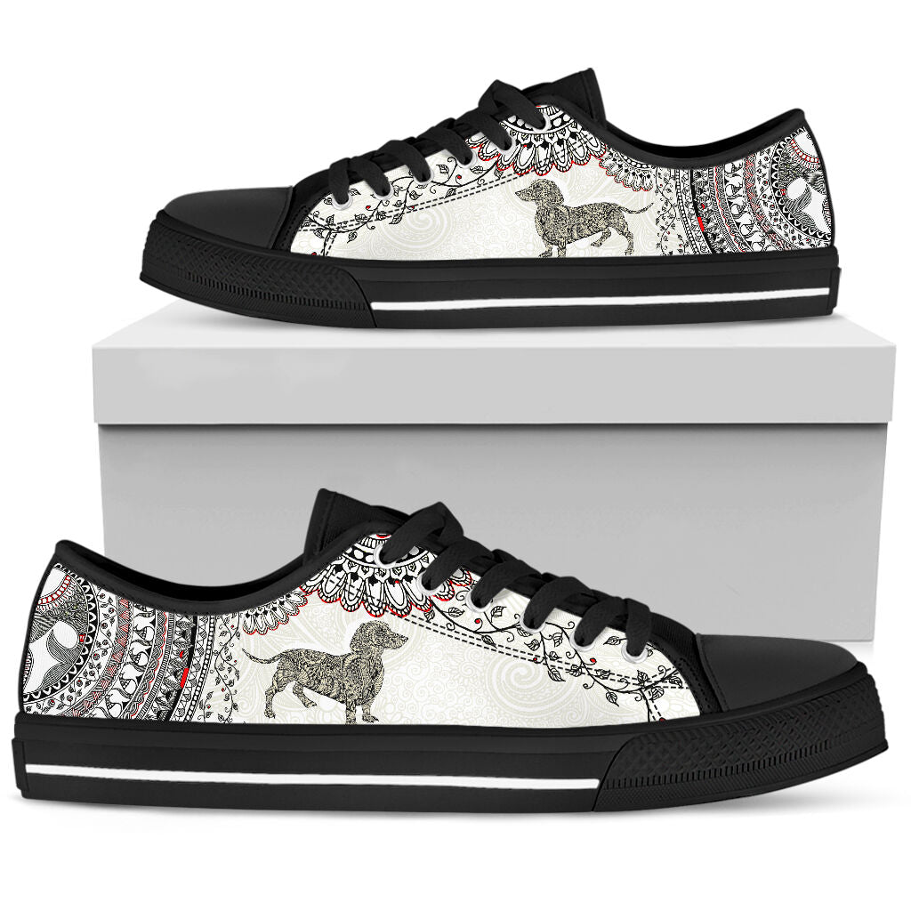 Dachshund Mandala Pattern - Low Top Shoe - Love Love Top Shoes