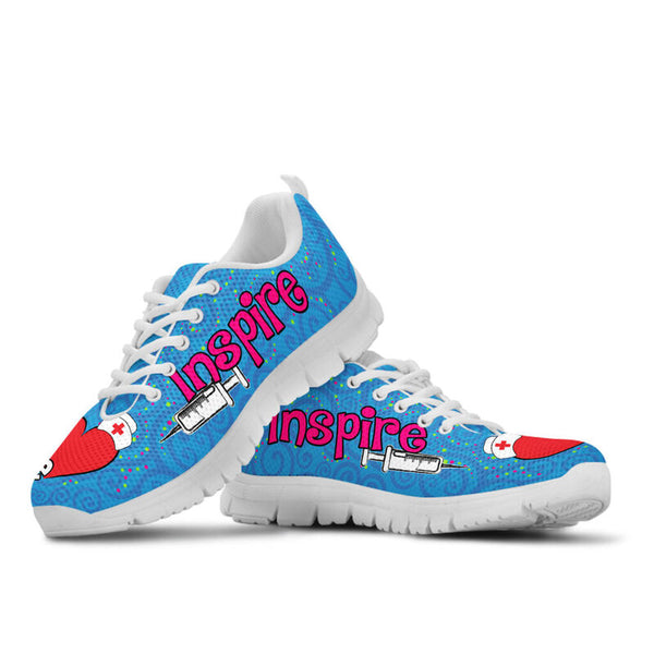 Nurse Love Inspire Blue Sneakers, Running Shoes, Shoes For Women, Shoes For Men, Custom Shoe- Love Sneakers