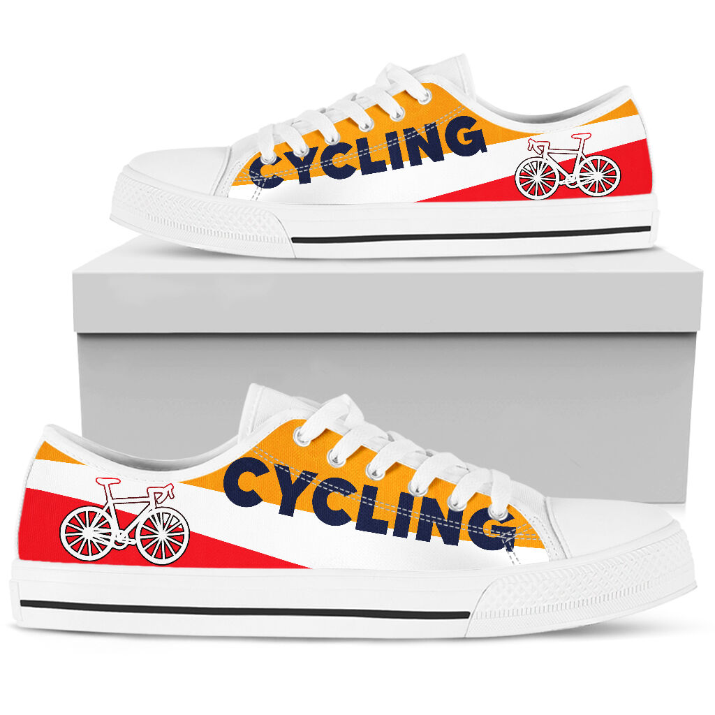 Cycling White Mix Red - Low Top Shoe - Love Love Top Shoes