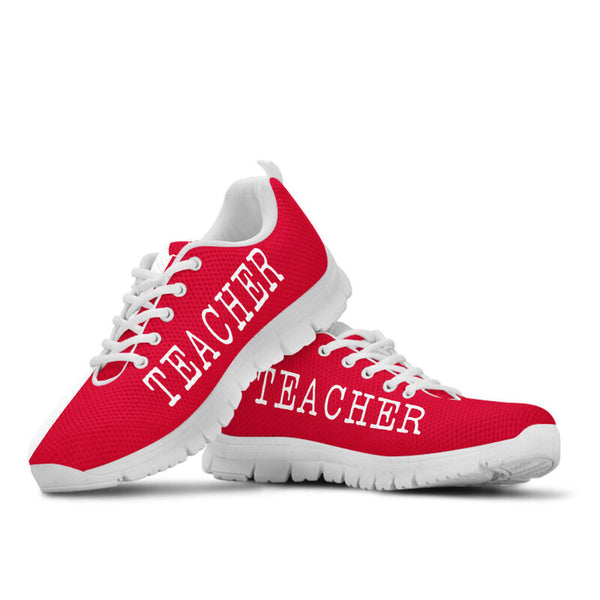 Teacher Strong Red Sneakers, Running Shoes, Shoes For Women, Shoes For Men, Custom Shoes, L- Love Sneakers