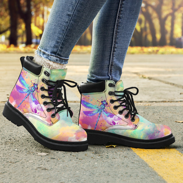 Dragonfly Sky Watercolor Asboots - Love All Season Boots