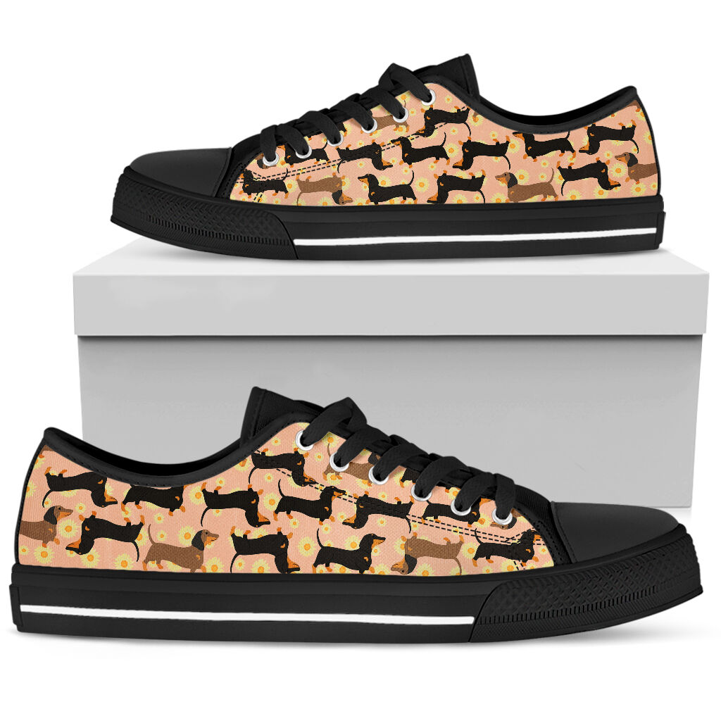Dachshund Daisy Flower - Low Top - Nnd Shoe - Love Love Top Shoes