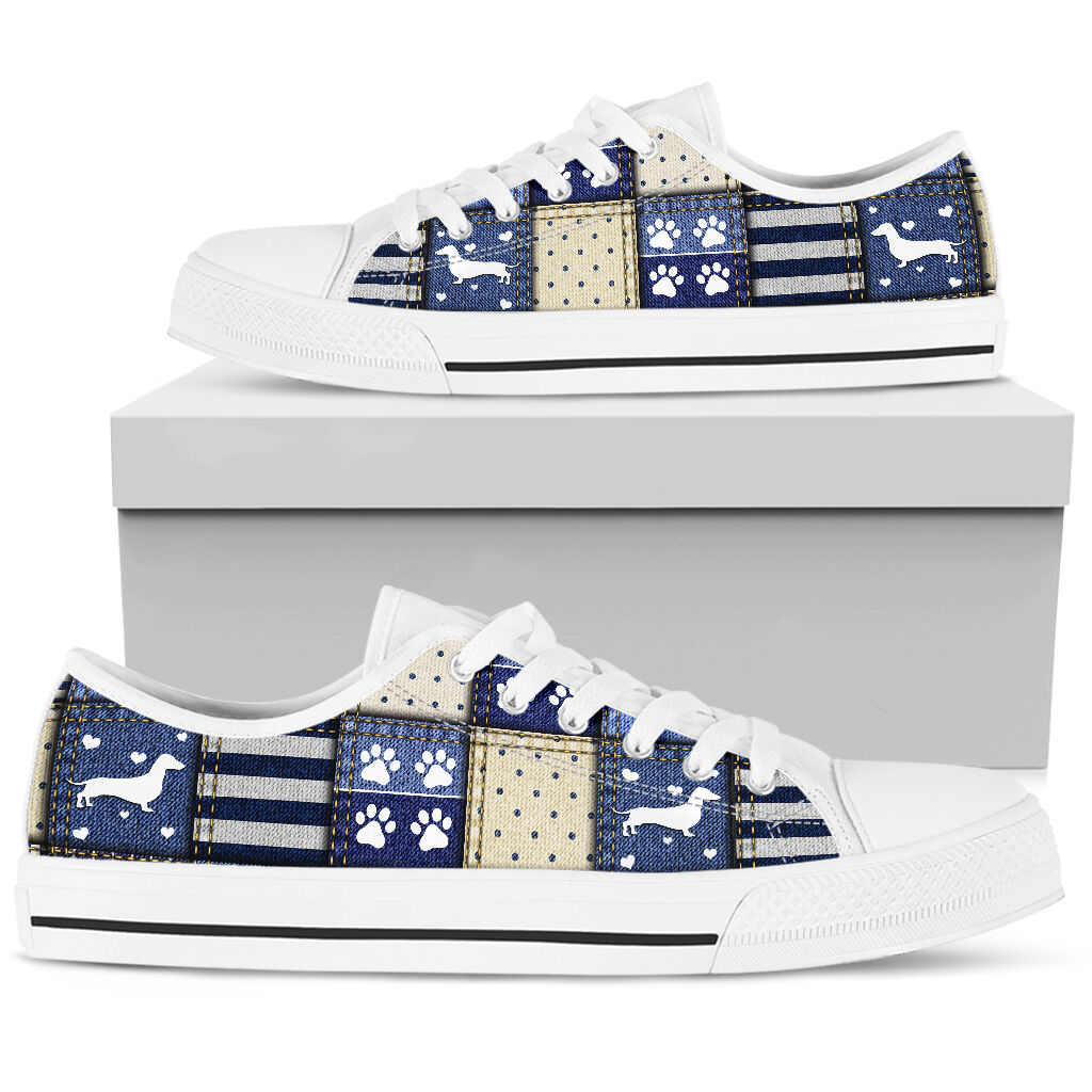 Dachshund Jean Color - Low Top Shoe - Love Love Top Shoes