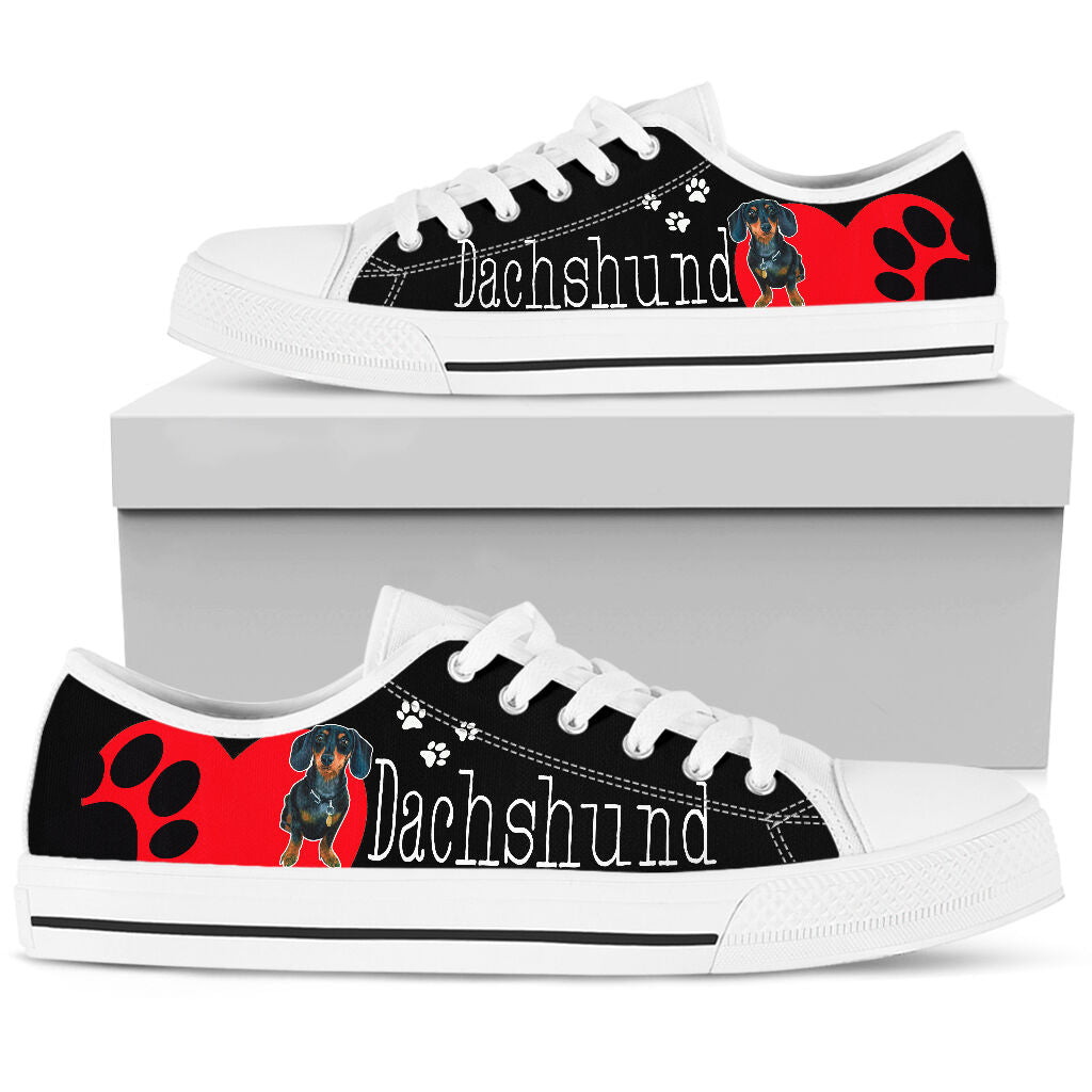 Dachshund Heart - Low Top Shoe - Love Love Top Shoes