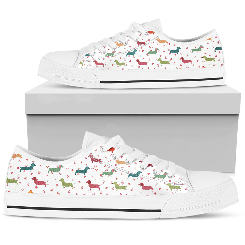 Dachshund Heart Red - Low Top Shoe - Love Love Top Shoes