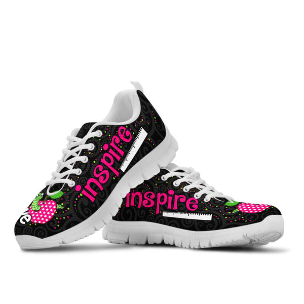 School Bus Driver Love Inspire Black Sneakers, Runni- Love Sneakers